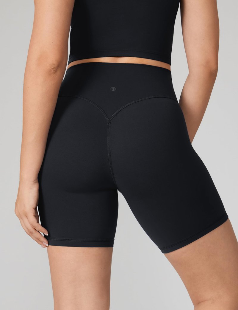 UNISSU Hugcurve No Front Seam High Waisted Workout Biker Shorts for Women 6 Inches Tummy Control Buttery Soft Yoga Pants Gym Black X-Small