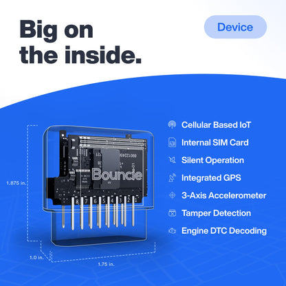 Bouncie GPS Tracker for Vehicles with Real-Time Location, Route History, Speed Monitoring, Geo-Fence & Accident Notifications - for Fleets & Family - Cancel Anytime