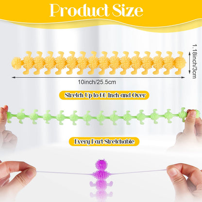 Sumind 6 Pieces Caterpillar Stretchy Fidget Toy Operation Christmas Bulk Items Luminous Sensory Fidget Toy Stretchy String for Anxiety Relief for Autism ADHD Calming Relaxing,6 Colors