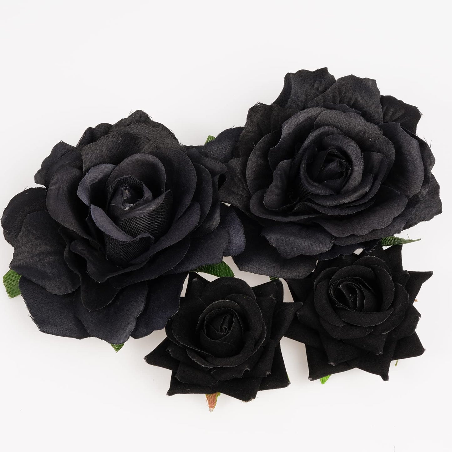 Topbuti Rose Hair Clip Flower Hairpin Brooch, 4 Pcs Fabric Floral Clips Mexican Hair Flowers Pin up Headpieces for Woman Girl Wedding Party Mother's Day (Black)