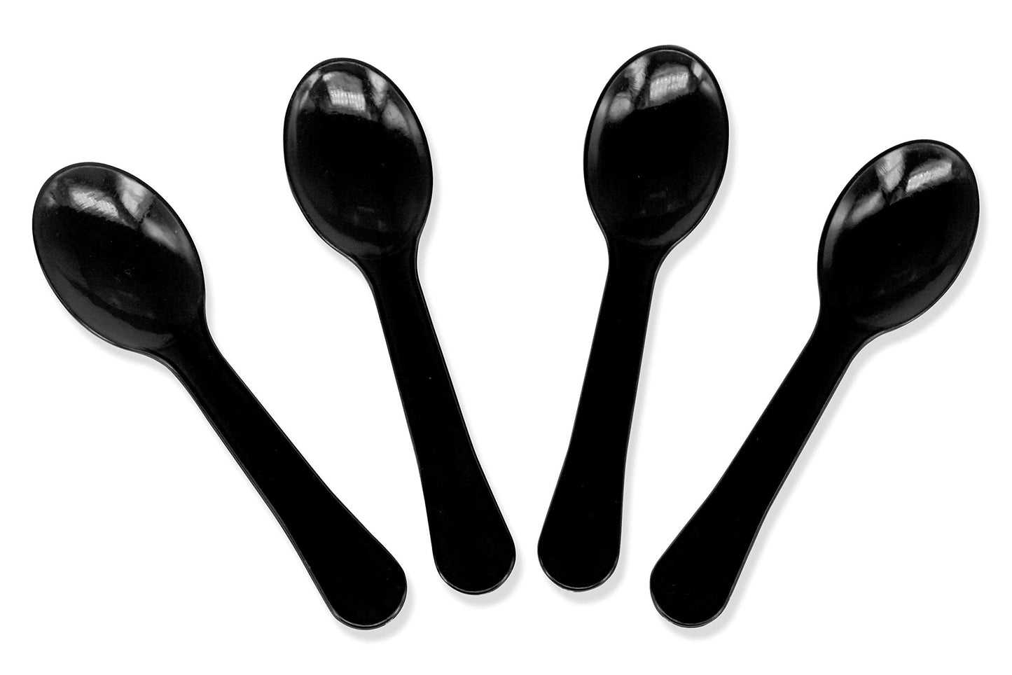 Extra Sturdy, Gmark 100pc 3-Inch Taster Plastic Mini Spoons Black Clear Best for Chocolate Coffee flavor Ice Cream Dessert Black 1 Box Set GM1002H
