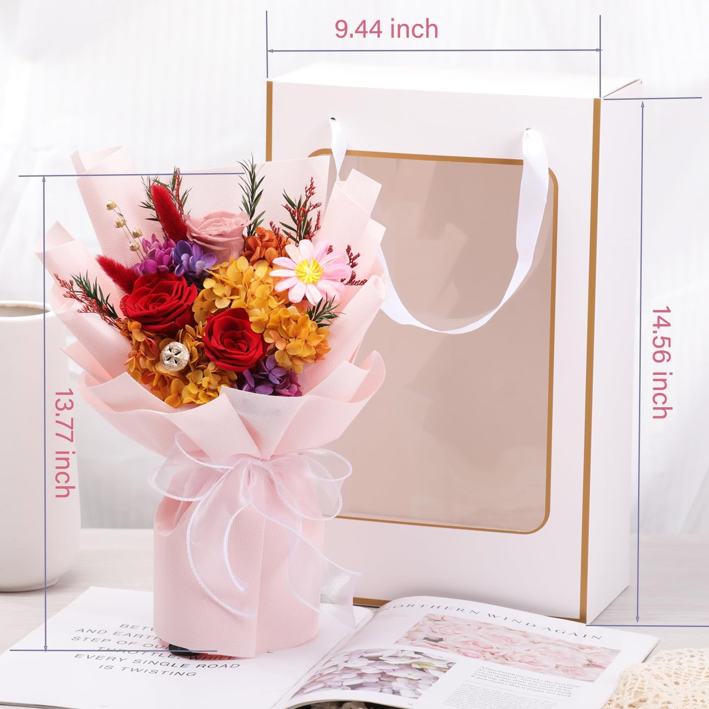 lovenfold Flowers for Delivery,Preserved Flowers Bouquets,Purple Rose Bouquets That Last 1-3 Years,Birthday Flowers Gifts for Women Mom Grandma Wife Friends