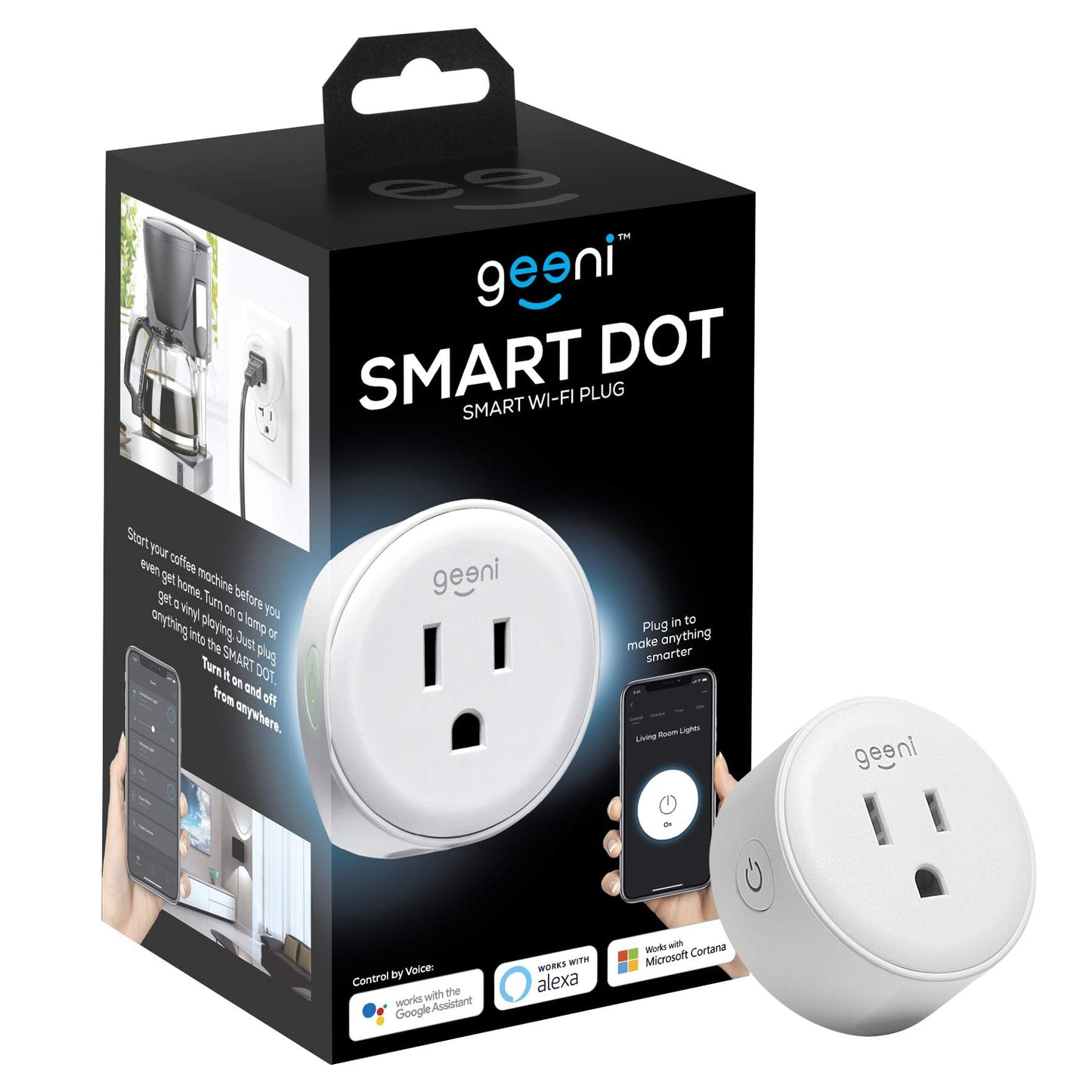 Geeni Dot Smart Plug with 2.4GHz WiFi Connectivity – 2-Pack Compact, Fire-Resistant Smart Outlet Plugs with Schedule & Timer – No Hub Needed, Supports Alexa & Google
