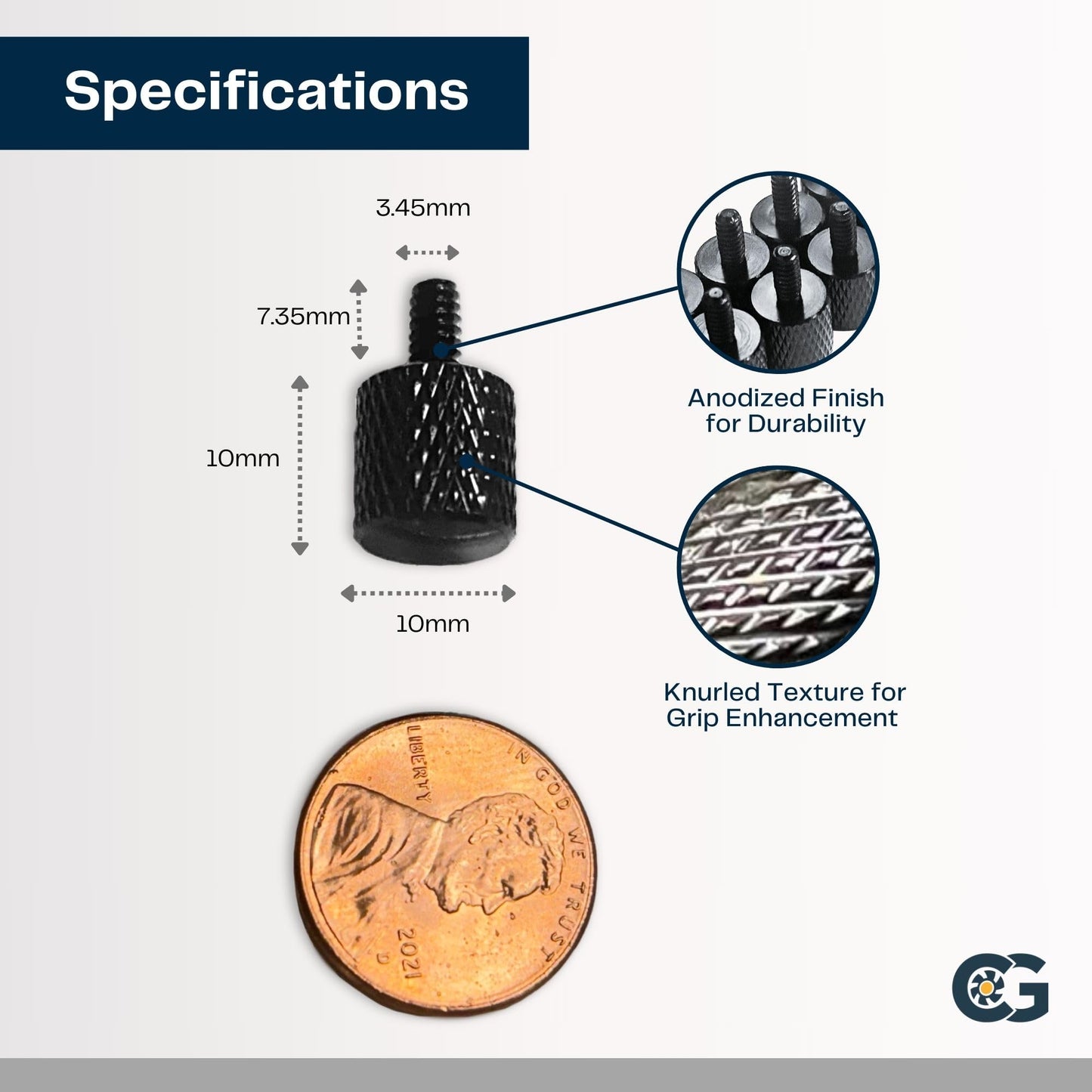 10 x Black Anodized Alumium Computer Case Thumbscrews (6-32 Thread) for Cover / Power Supply / PCI Slots / Hard Drives