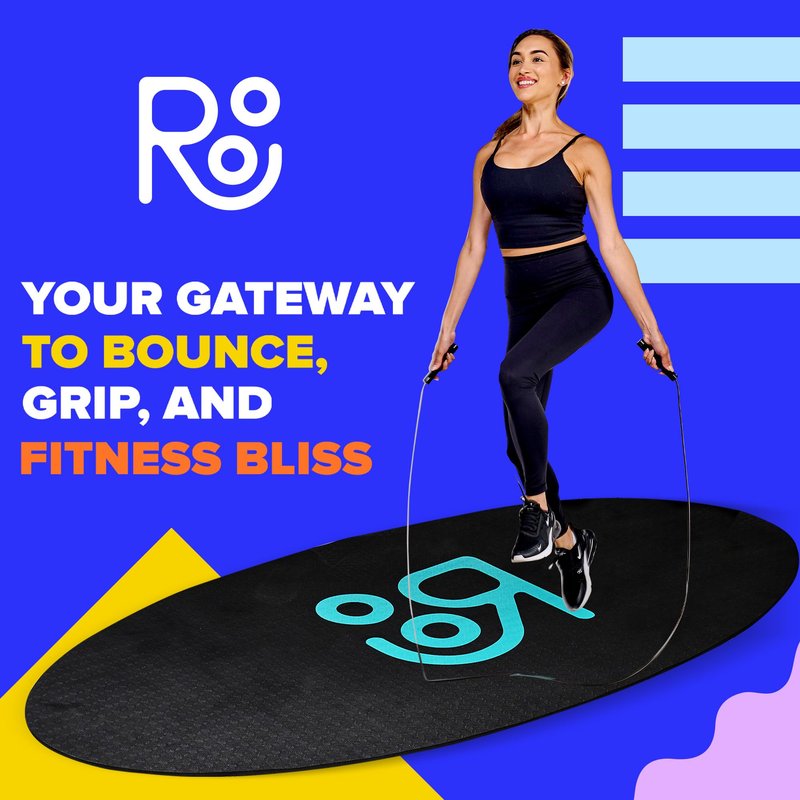 X-Large Roo Jump Rope Mat - 71"x36" The Ultimate Non-Slip Thick 6mm Jump Rope Mat Outdoor and Indoor Workouts - Prevents Injuries, Extends Jumprope Mat Life, Easy to Store and Clean - Comes with Carrying Case - Multi-Functional for Various Exercises