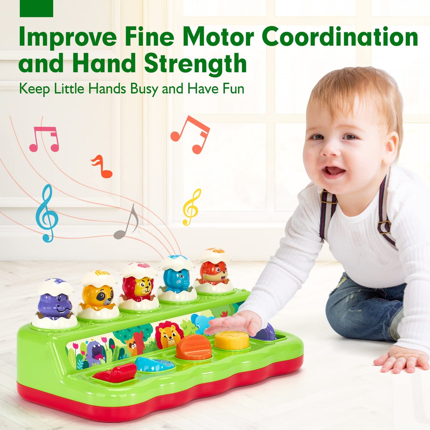 HAHALAND Pop Up Montessori Toys for 1 Year Olds Boys & Girls with Hammers - Early Development & Activity Toys for Kids Birthdays