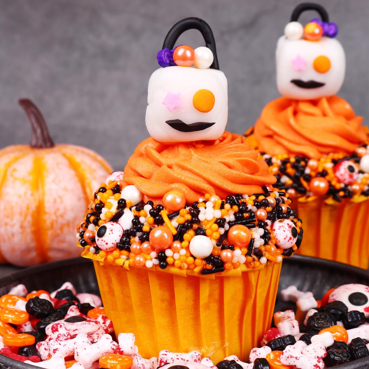 Halloween Sprinkles for Cake Decorations 4.2oz, Edible Bloody Eyeballs Candy, Knife, Blood Dog Bones, Sprinkles for Cupcake Topper, Ice Cream, Candy, Cookie for Halloween Dessert