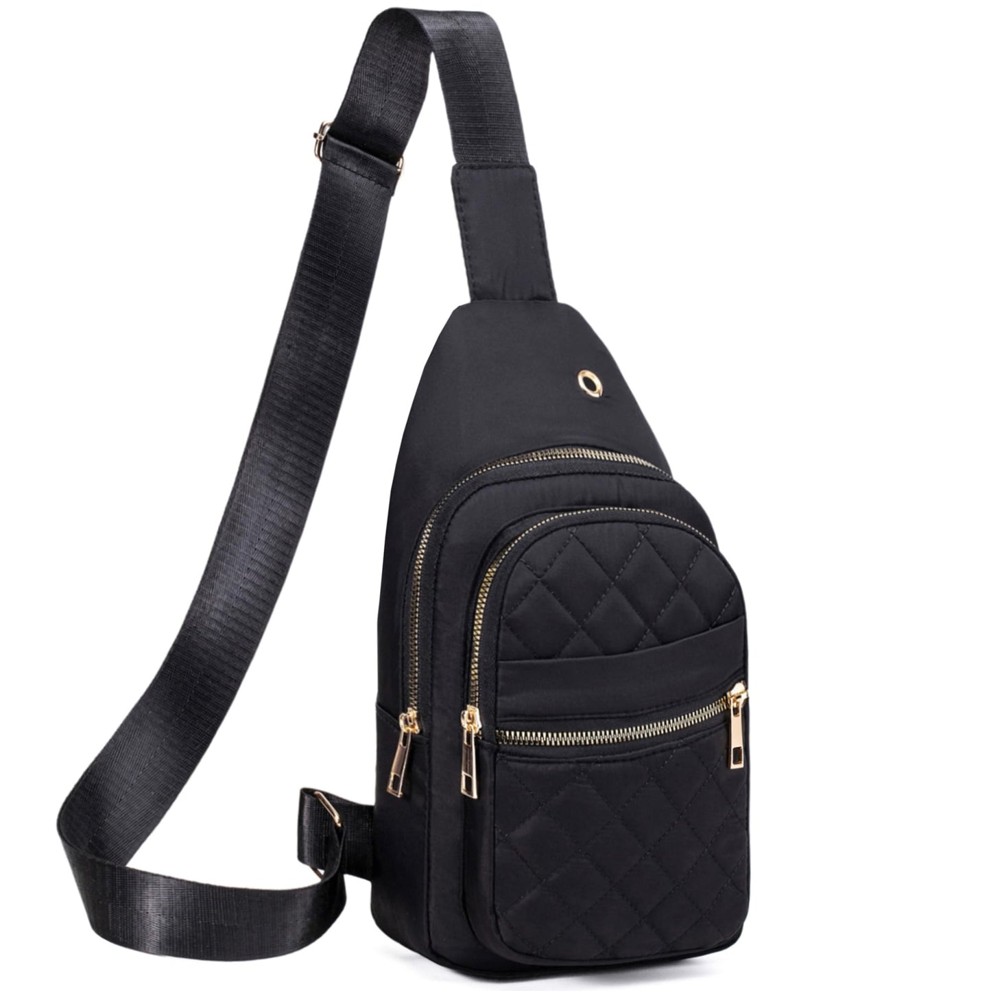 Small Sling Backpack Crossbody Sling Bag for Women, Chest Bag Daypack Fanny Pack Cross Body Bag for Outdoors Hiking Traveling - Black