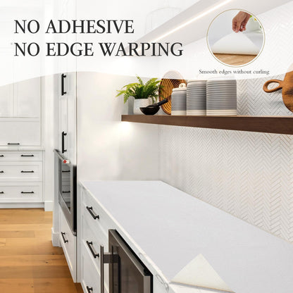 Beautysaid Shelf and Drawer Liner for Kitchen Cabinet, Non Adhesive Non Slip Shelf Paper Waterproof Washable Thickened for Dresser Pantry Shelve Bathroom Protector Liner(White,12 in x 10 FT)