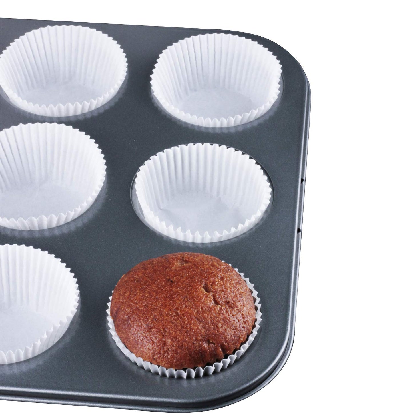 Caperci Standard White Cupcake Liners 500 Count, No Smell, Food Grade & Grease-Proof Baking Cups Paper