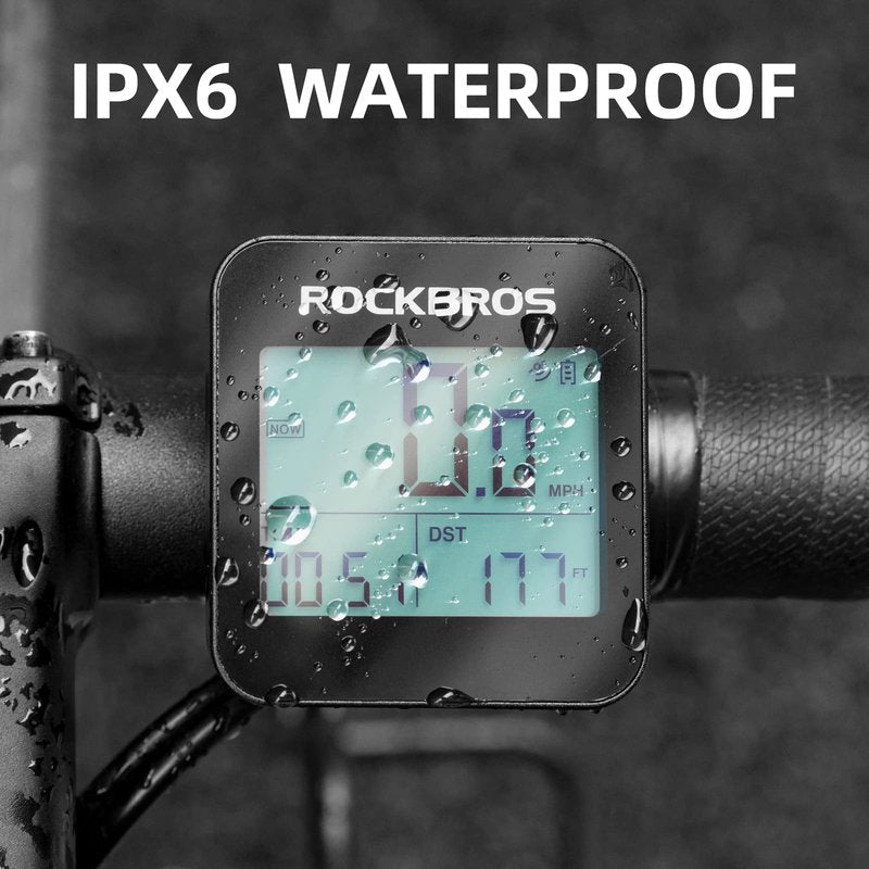 ROCKBROS GPS Bike Computer with Mount, Cycling Computer with Automatic Backlight, Bicycle Odometer IPX6 Waterproof and 600mAH Battery Large Display Screen