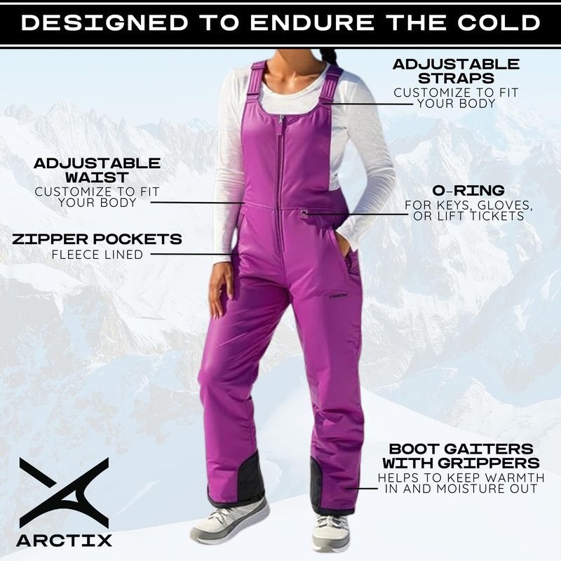 Arctix Women's Essential Insulated Bib Overalls, Amethyst, 4X Tall