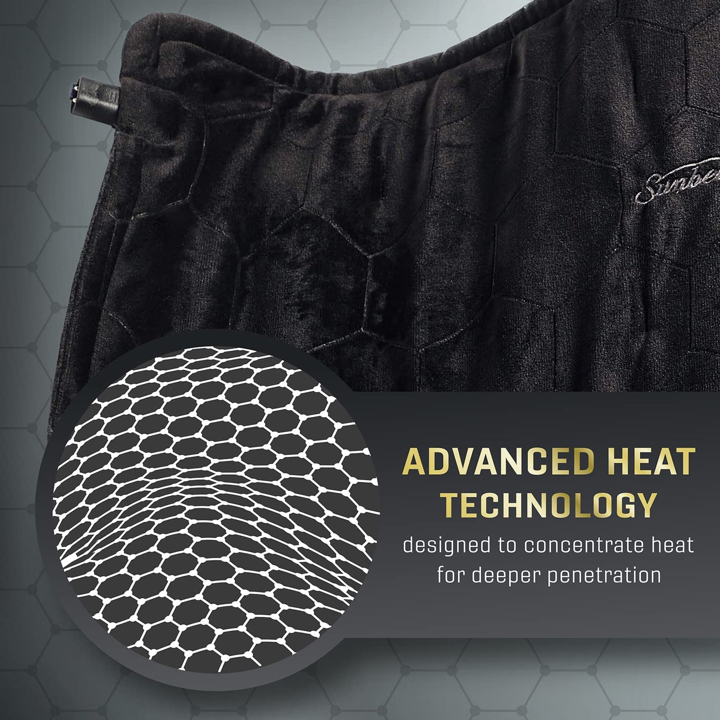 Sunbeam AdvancedHeat King-Sized Heating Pad, Sunbeam Heating Pad for Tough Pain Relief