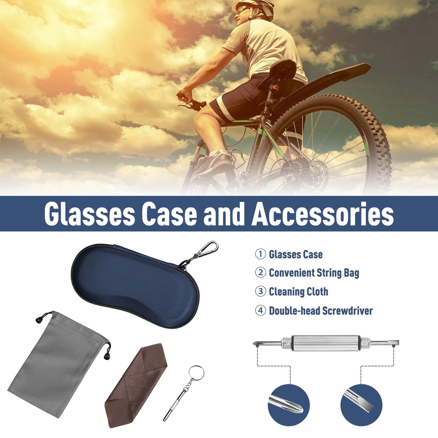 FINTIE Sunglasses Case for Men and Women - Hard Shell Shockproof Sport Glasses Case - Zipper Portable Spectacle Cases with Clip