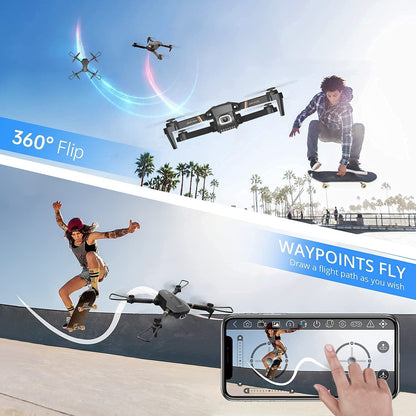 4DRC V4 Drone with 1080P HD Camera for Adults and Kids, Foldable Quadcopter with Wide Angle FPV Live Video, Trajectory Flight, App Control,Optical Flow, Altitude Hold and 2 Modular Batteries