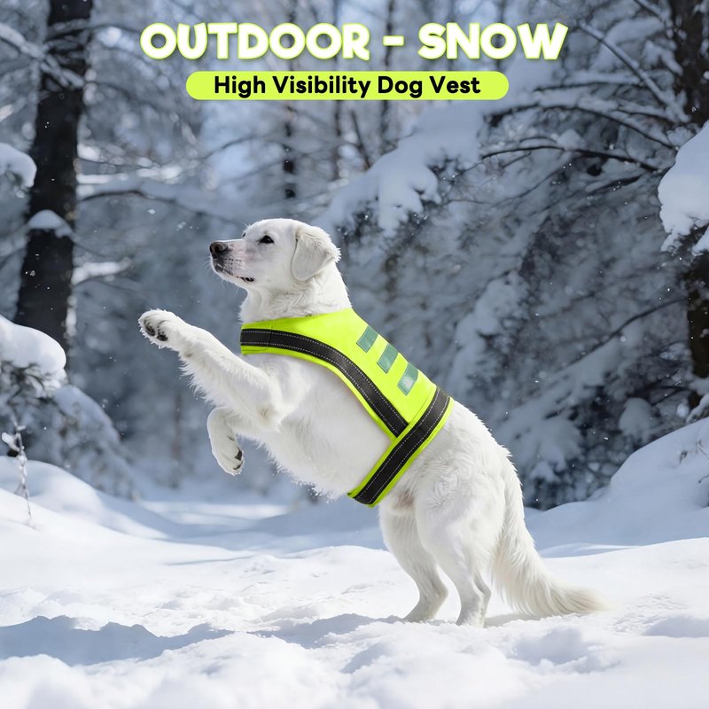 DENTRUN Dog Reflective Vest, High Visibility Safety Vest for Small Medium Large Dogs, Easy-On Adjustable Reflective Jacket for Outdoor Hunting Night Walking Jogging, Bright Green