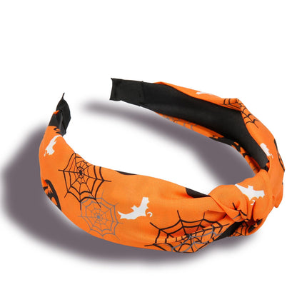 Huachi Halloween Headbands for Women Girls, Boo Pumpkin Skeleton Candy Knotted Headband 4PCS, Halloween Hair Accessories Gifts