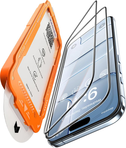 NeverBreak 9H+ Hardness for iPhone 17 Pro Max Screen Protector 12FT Military Grade Protection (Scratch, Shatter, Drop Resistance) Tempered Glass Full Edge Coverage 6.9", 2 Pack with De-Bubble Card