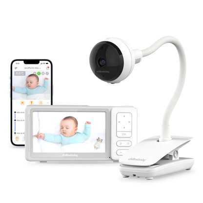 CHILLAX Giraffe Pro Max Baby Monitor – Video Baby Monitor with Full HD 1080p Camera and 5” 720P Video Parent Unit, Privacy Protection Switch, Auto Dimming LED, Gooseneck, 2-Way Audio, Night Vision