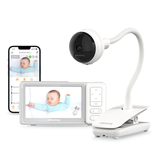 CHILLAX Giraffe Pro Max Baby Monitor – Video Baby Monitor with Full HD 1080p Camera and 5” 720P Video Parent Unit, Privacy Protection Switch, Auto Dimming LED, Gooseneck, 2-Way Audio, Night Vision