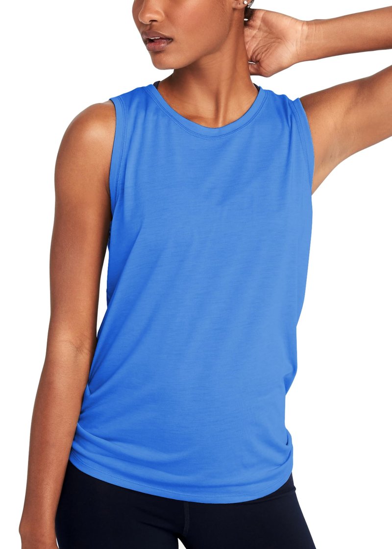 Bestisun Womens Exercise Tops Yoga Shirts Workout Dance Athletic Clothing Breathable Gym Tanks Blue M