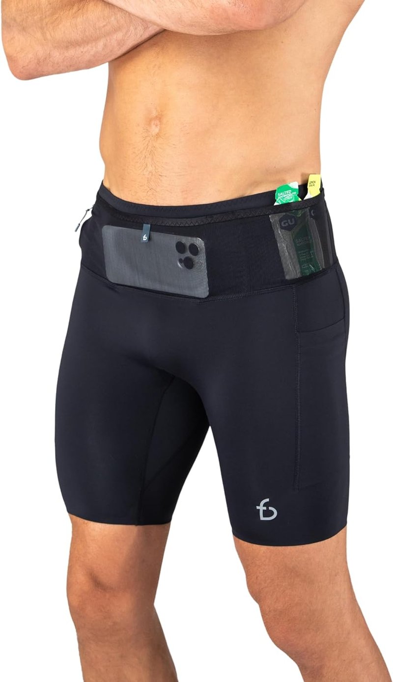 Men's Running Compression Shorts with Pockets | Secure Phone, Keys & Water Bottles - USA Made