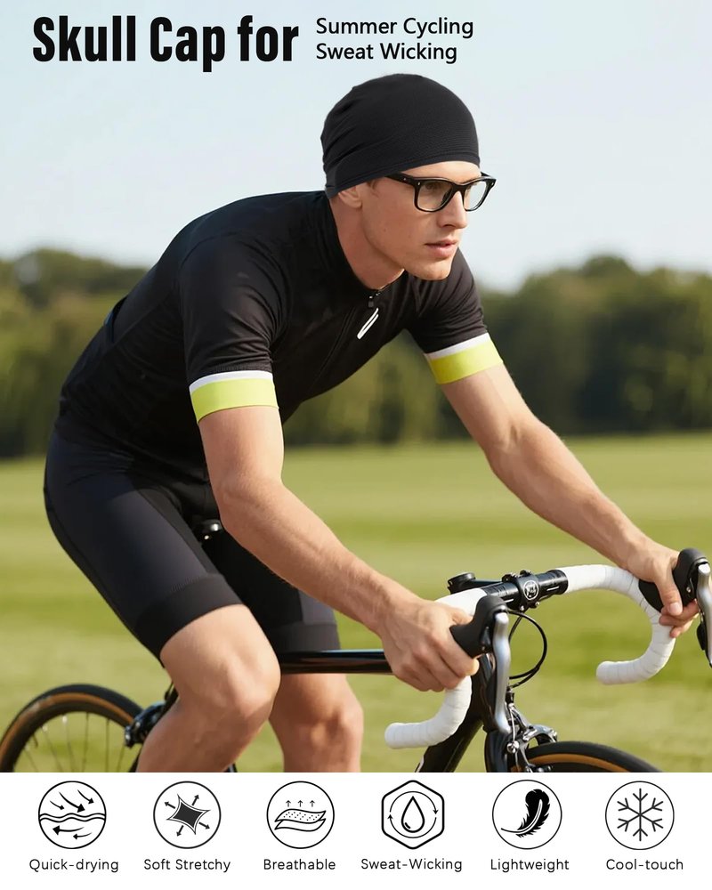 ROYBENS Cooling Skull Caps for Men & Women, Thin Breathable 3D Mesh Cycling Running Skull Cap for Sports, Gym & Summer, Under Helmet Sweat Liner Beanie Caps