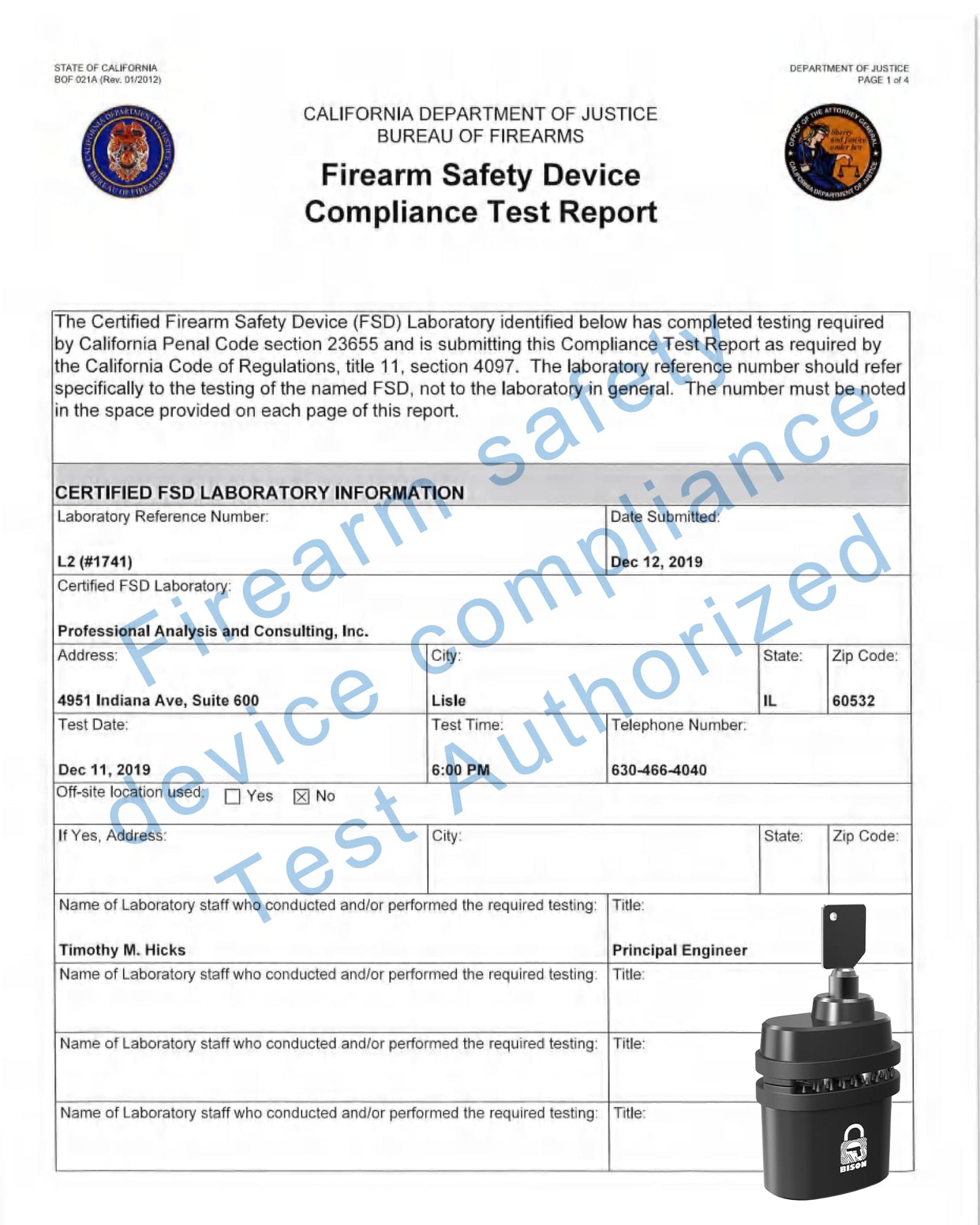 Bison Fingerprint Trigger Lock, Biometric Gun Locks Fit Most Handguns and Rifles 360° Touch 1 Second Unlock - Easy to Use - Including USB Charge Cable, Keys, and Product Instructions CA DOJ Approved