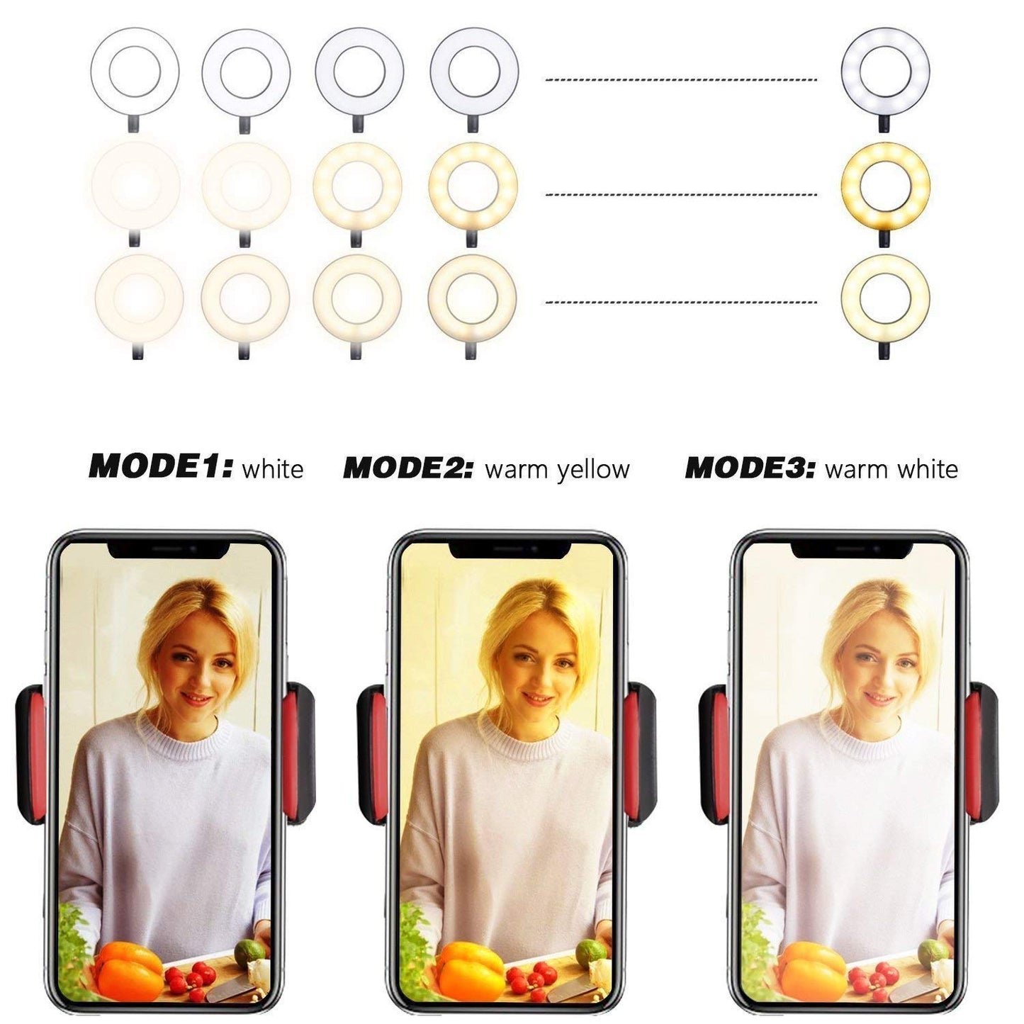 Selfie Ring Light with Cell Phone Holder for Live Streaming/Makeup