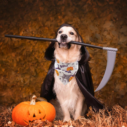 EXPAWLORER Halloween Dog Bandanas - 4 Pack Reversible Holiday Dog Bandanas Costume Boy and Girl, Soft Triangle Scarfs Bibs, Festival Pet Bandanas Outfit Gift for Puppies Small Medium Large Dogs, XL