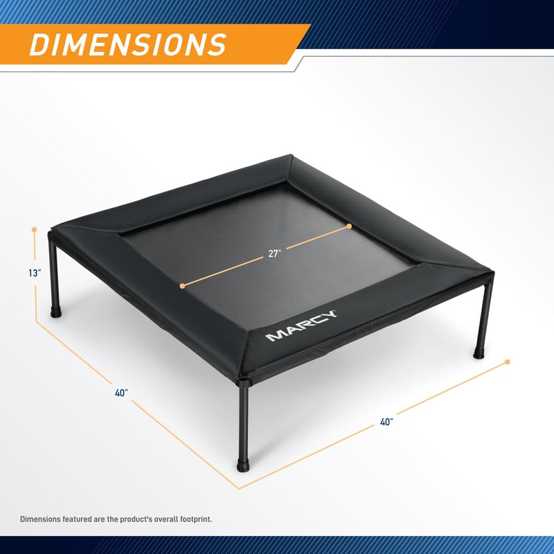 Marcy 40-Inch Square Cardio Rebounder Trampoline (TPL-41SQ) – Stable Steel Frame for Home Gym, Weight Loss, and Balance Training