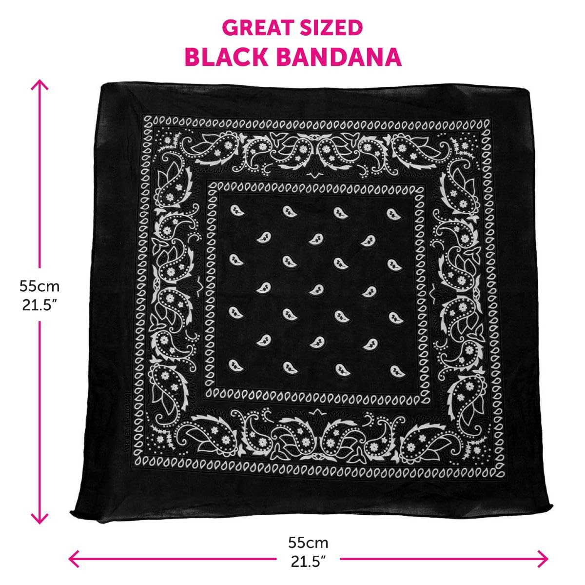 I LOVE FANCY DRESS LTD Cowboy Hat & Cowboy Neckscarf Accessories. Black Star-studded Cowboy Hat & White Bandana. Wild West Western Sheriff. Pack of: 1 | Bandana Colour: Black