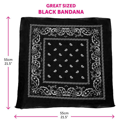 I LOVE FANCY DRESS LTD Cowboy Hat & Cowboy Neckscarf Accessories. Black Star-studded Cowboy Hat & White Bandana. Wild West Western Sheriff. Pack of: 1 | Bandana Colour: Black