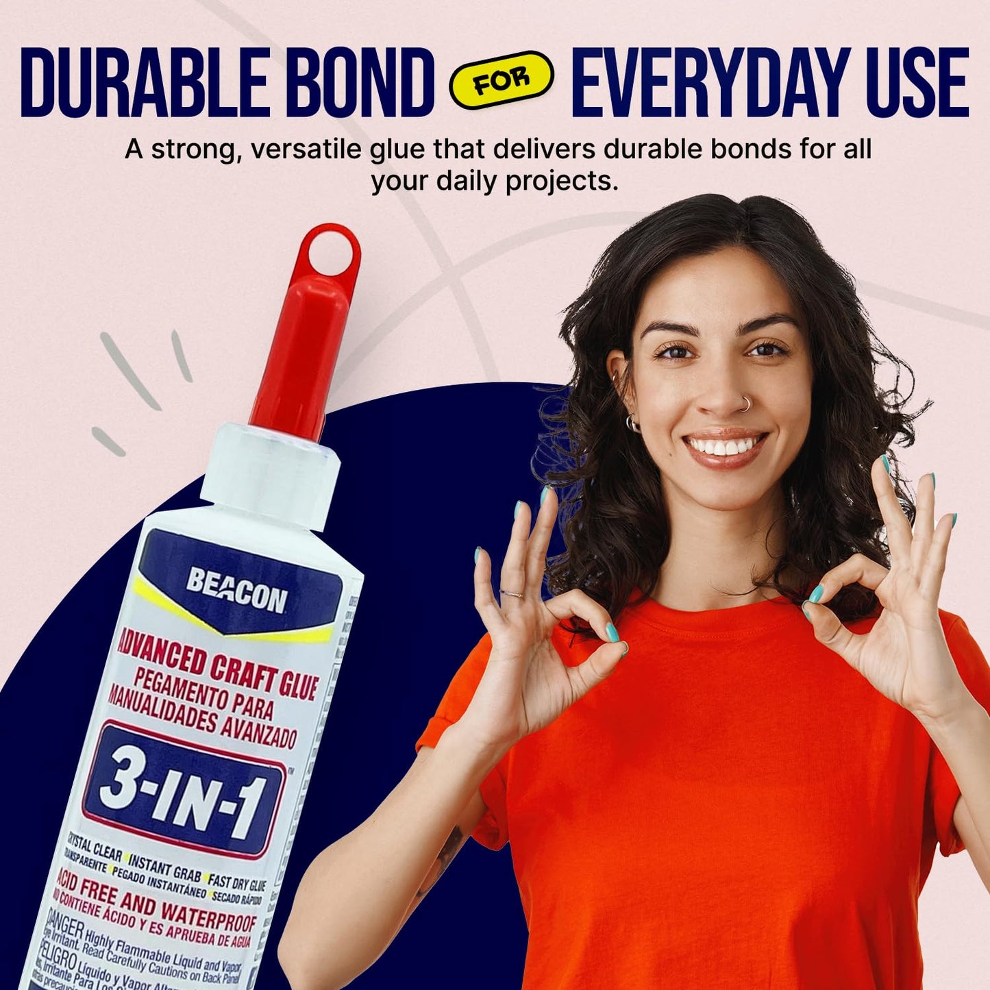 Beacon Adhesives 3-in-1 Advanced Craft Glue 118.56 ml, Dries Crystal Clear (Pack of 2)