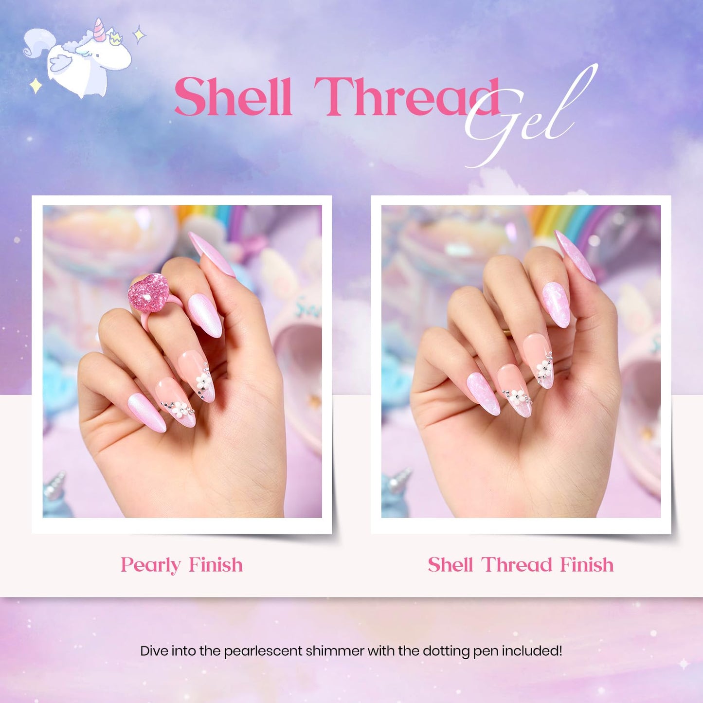 Beetles Gel Nail Polish Set,24Pcs Pink Purple Pearl Blue Shimmer Chameleon Green Colors Gel Polish Kit, 3Pcs Base Top Coat Double-ended Brush Soak off UV Nail Polish Halloween Gifts for Women