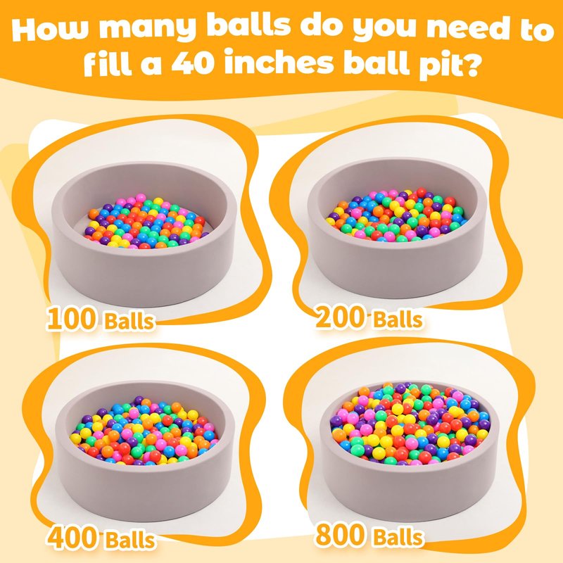 Suncuber Ball Pit Balls for Toddlers: 50 Colorful Non-Toxic Balls – BPA-Free, Phthalate-Free, Crush-Resistant Plastic, 2.2 Inches, Perfect Toy for Boys and Girls, Ideal for Ball Pit Play