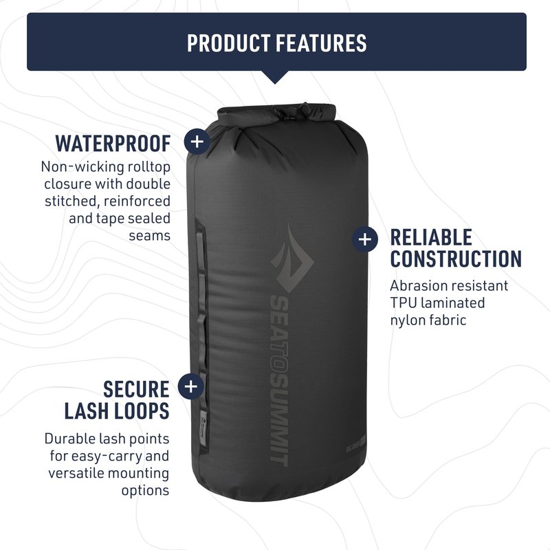 Sea to Summit Big River Dry Bag, Heavy-Duty Dry Storage, 13 Liter, Jet Black