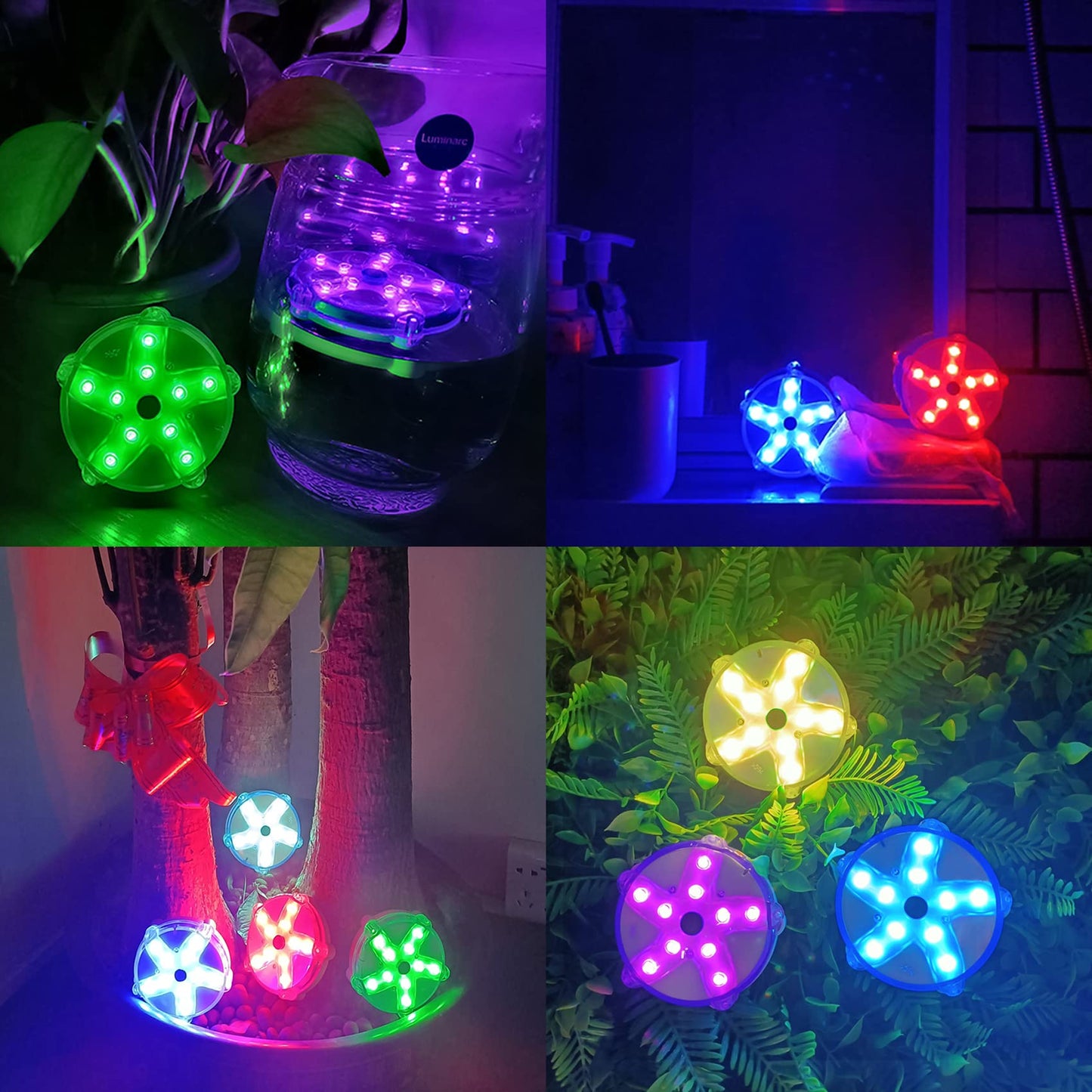 DeeprBlu Floating Whirlpool Lights for Bath Spa, 3.3 Inch Waterproof Pool Lights, Colour-Changing Starfish Pond Light Diving, Built-in Magnetic, Decorative Light for Pool, Vase, Aquarium - 2 Pieces
