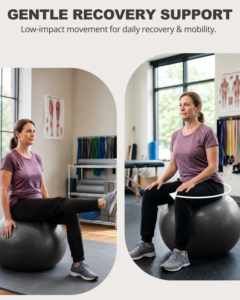 Trideer Yoga Ball for Exercise, Pregnancy & Birthing, 5 Sizes Exercise Ball for Physical Therapy, Stability, Fitness, Quick Pump Included