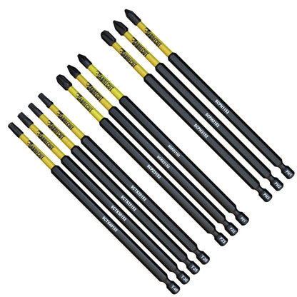 10 x SabreCut SCRK152 152mm PZ1 PZ2 PZ3 PH1 PH2 PH3 TX20 TX25 TX30 TX40 Magnetic Impact Screwdriver Driver Bits Set Pozi Pozidriv Phillips Torx