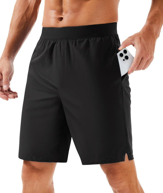 MAGCOMSEN Men's Running Athletic Shorts 8 Inch Inseam Quick Dry Lightweight Workout Gym Sports Hiking Shorts UPF 50+ Black 34
