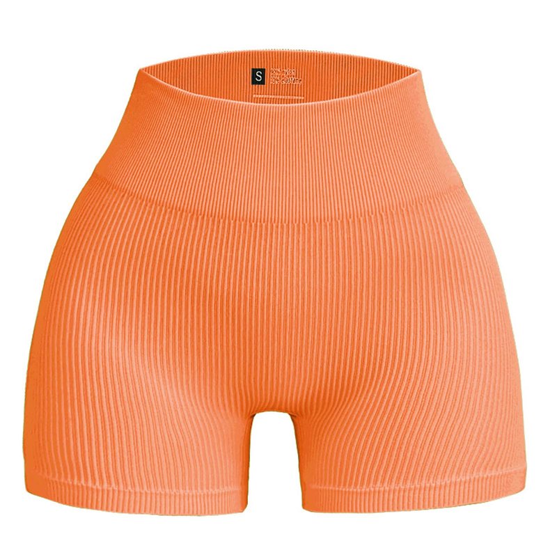 WXUP HOPS Women Athletic Shorts-High Waisted Butt Lifting Workout Pants-Seamless Scrunch Biker Shorts for Gym,Yoga,and Running(Orange M)