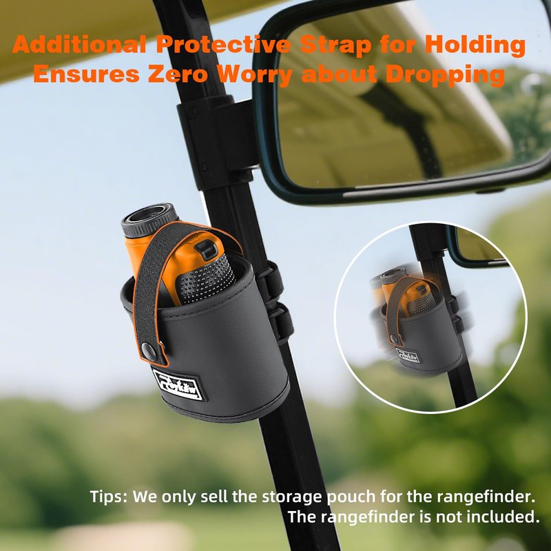 Roykaw Golf Range Finder Pouch Holder, No Nailed Required Range Finder Mount for All Major Rangefinder, Golf Carts & Push Carts, Ideal for Small Items