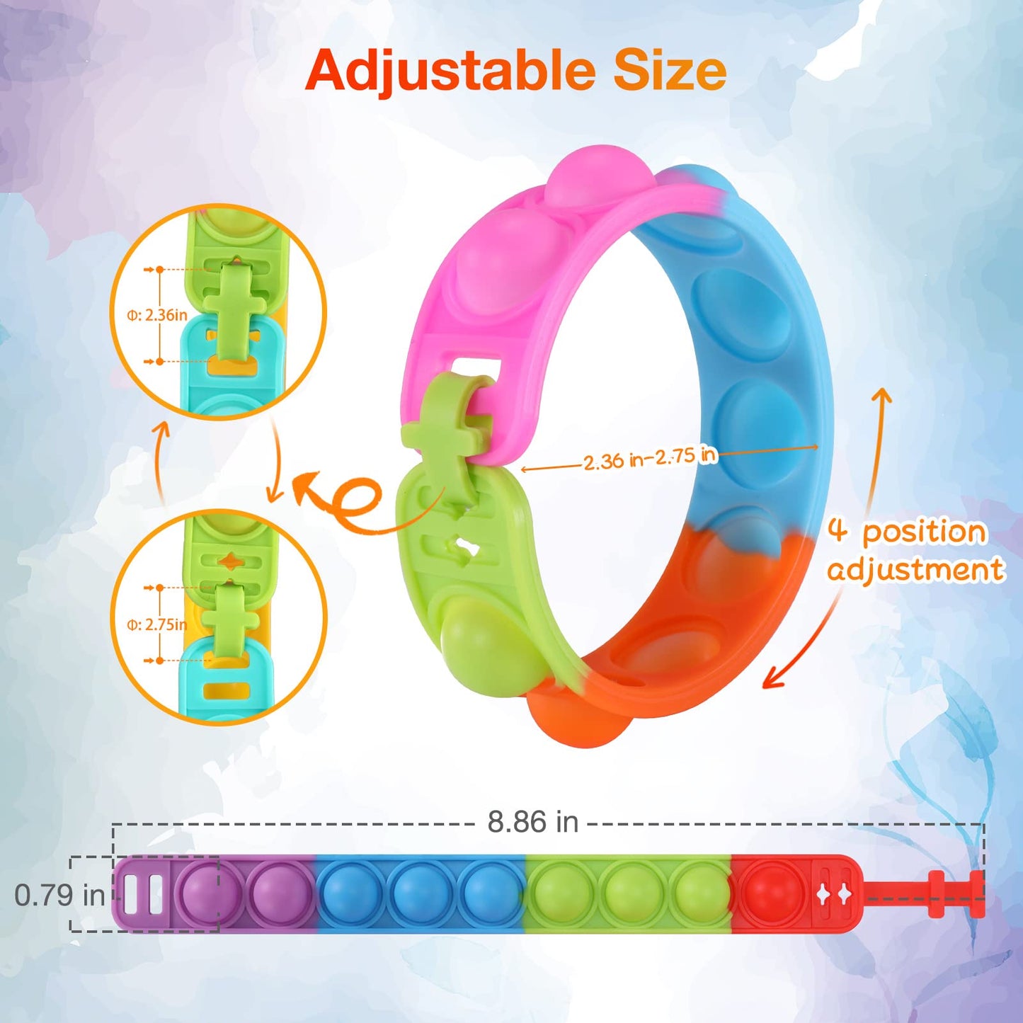 Kids Party Favors Pop Fidget Toys Bulk Its 24 Packs Fidget Bracelet It Birthday Party Favors for Halloween Goodie Bags Stuffers for Kids Classroom Prizes Poppers Student Gifts Girls Boys Trinkets