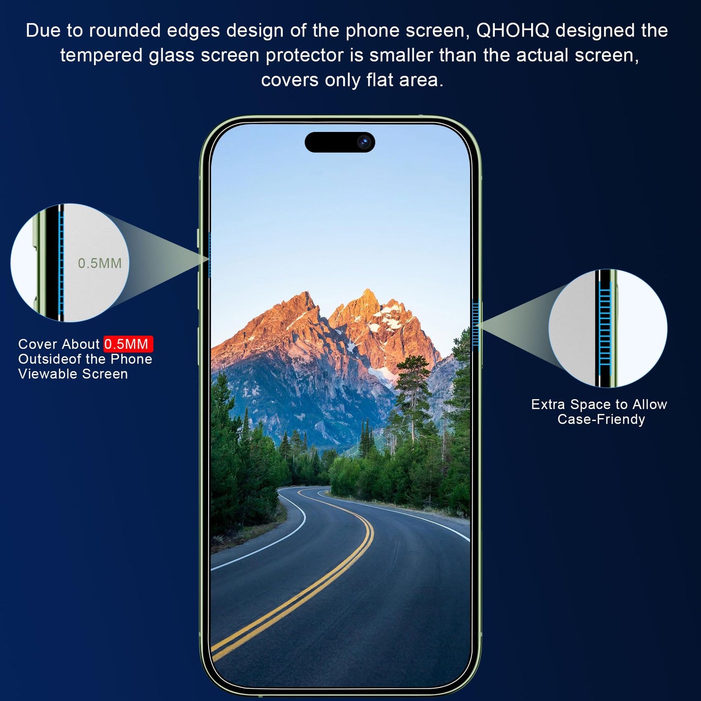 QHOHQ 3 Pack Screen Protector for iPhone 14 Pro 6.1 Inch with 3 Pack Tempered Glass Camera Lens Protector, Ultra HD, 9H Hardness, Scratch Resistant, Case Friendly