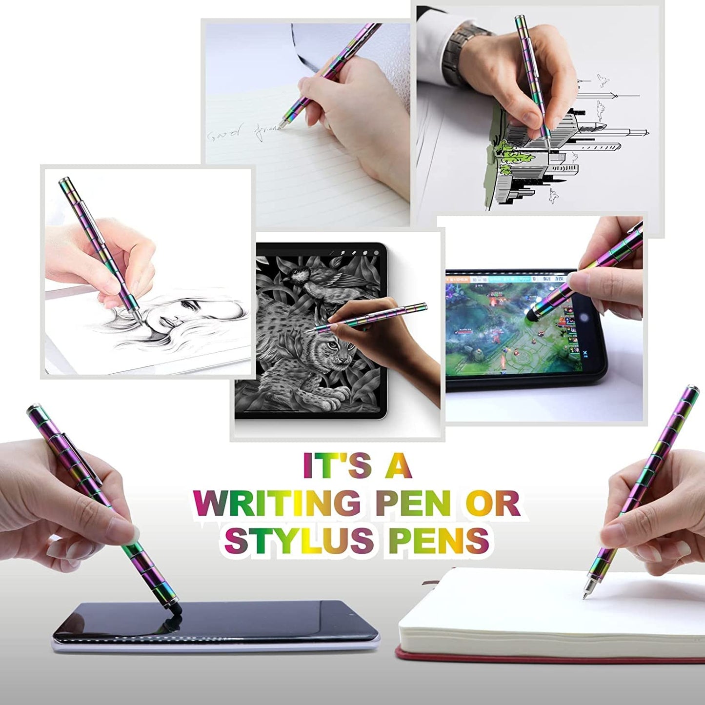Fidget Pen Magnetic Pen - Gift for Teenager Boys Girls 8 9 10 11 12 13 14 Years Old - Anxiety Relief Toy Birthday Gifts Cool Gadgets Fidget Toy for Dad Son Men Women (Multicolor)