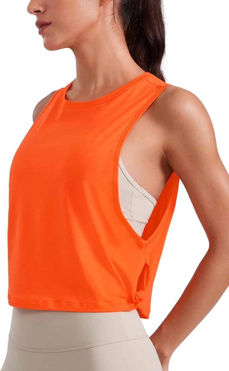 Pima Cotton Large Armhole Tank Tops for Women - Athletic Workout Crop Sleeveless Shirts | Perfect for Yoga & Gym