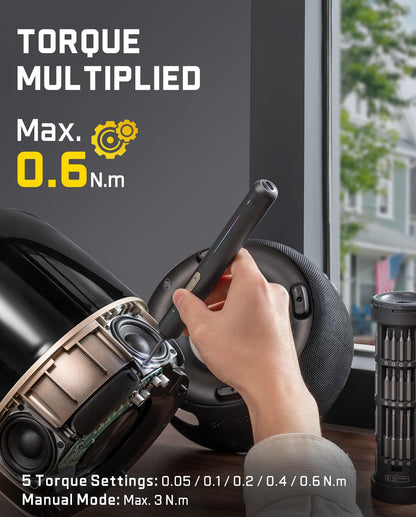 Fanttik E2 Ultra 3.7V Mini Electric Screwdriver, Electric Screwdriver Cordless, Max 0.6N.m, 50 Magnetic Bits, 5/32'' Hex, Magnetic Storage, Repair Tool for Electronics Phone Camera Laptop Appliances