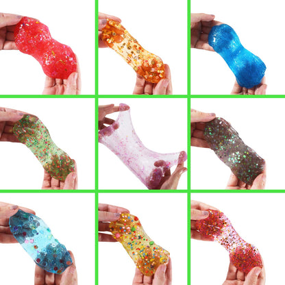 126 Pcs DIY Slime Making Kit for Girls Boys - Birthday Idea for Kids Age 5+. Ultimate Supplies Include 28 Crystal Slime, 2 Glow in The Dark Powder, 48 Bottle Glitter Jar etc.