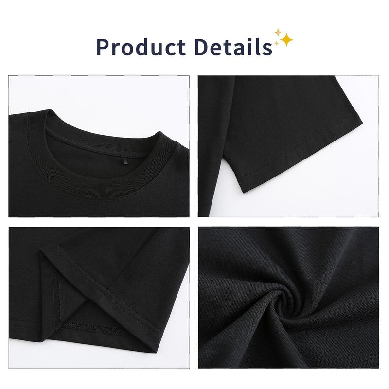 3 Pack Mens Oversized T-Shirts Fashion Loose Fit Crewneck Tshirt Streetwear Heavyweight Short Sleeve Tee Shirt Gym Workout Tops(WTBGBK,L)